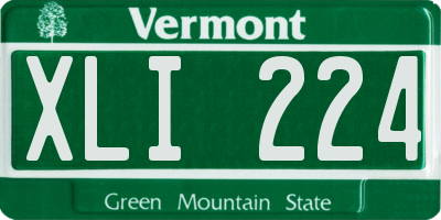 VT license plate XLI224