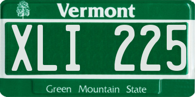 VT license plate XLI225