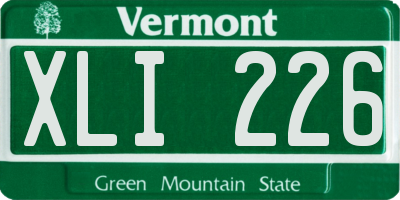 VT license plate XLI226