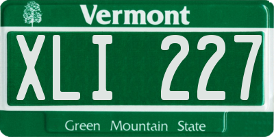 VT license plate XLI227