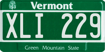 VT license plate XLI229