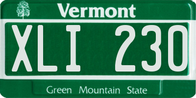 VT license plate XLI230