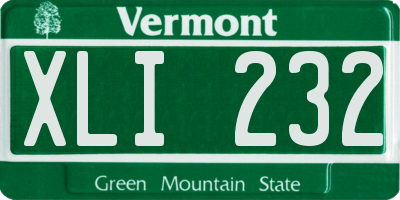 VT license plate XLI232