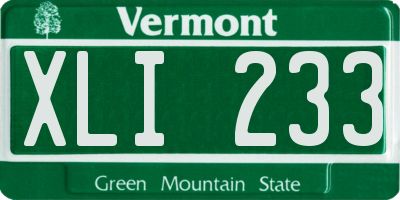 VT license plate XLI233