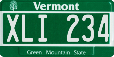 VT license plate XLI234