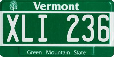 VT license plate XLI236