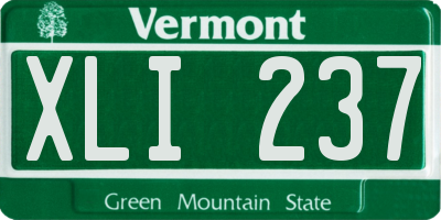 VT license plate XLI237