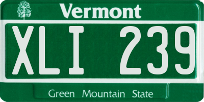 VT license plate XLI239
