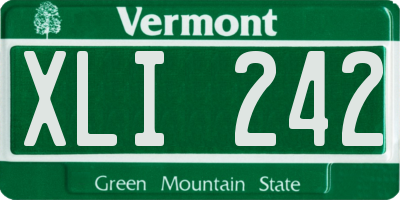 VT license plate XLI242