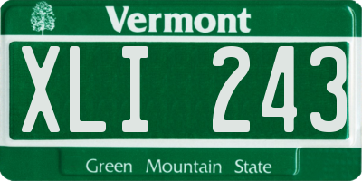 VT license plate XLI243