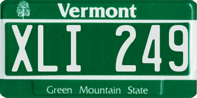 VT license plate XLI249