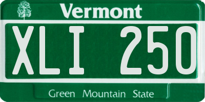 VT license plate XLI250