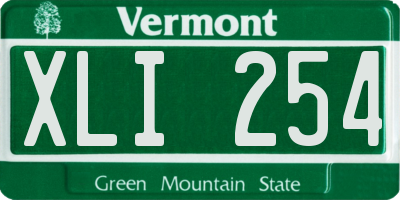 VT license plate XLI254