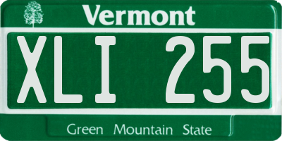 VT license plate XLI255