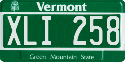 VT license plate XLI258