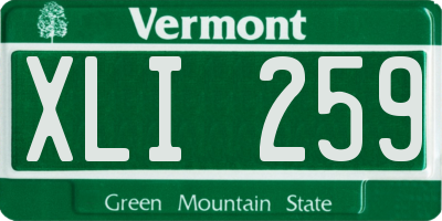 VT license plate XLI259