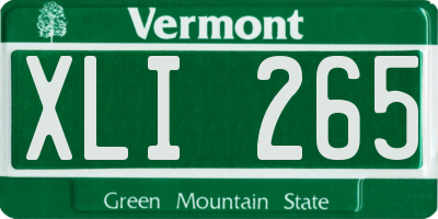 VT license plate XLI265
