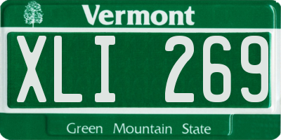 VT license plate XLI269