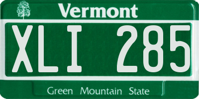VT license plate XLI285