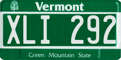 VT license plate XLI292