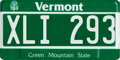 VT license plate XLI293