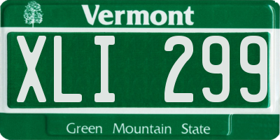 VT license plate XLI299