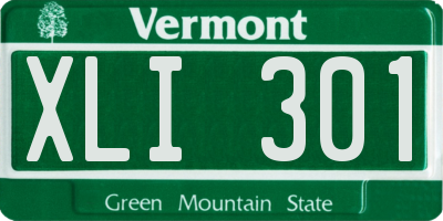 VT license plate XLI301