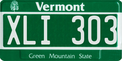 VT license plate XLI303