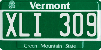 VT license plate XLI309