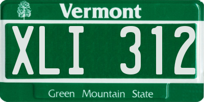 VT license plate XLI312