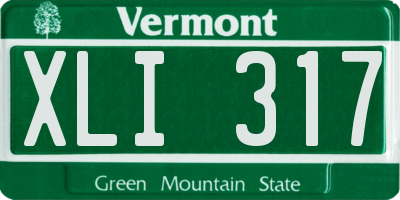 VT license plate XLI317