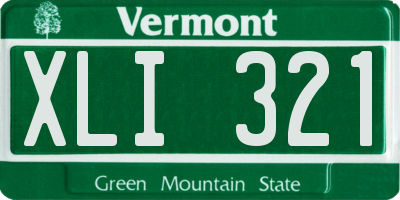 VT license plate XLI321