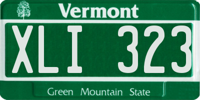 VT license plate XLI323