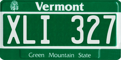 VT license plate XLI327
