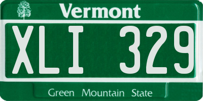 VT license plate XLI329