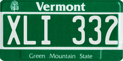 VT license plate XLI332