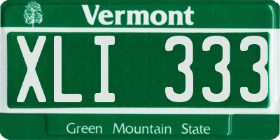 VT license plate XLI333