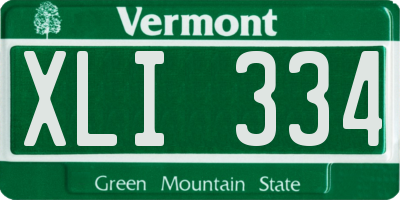 VT license plate XLI334