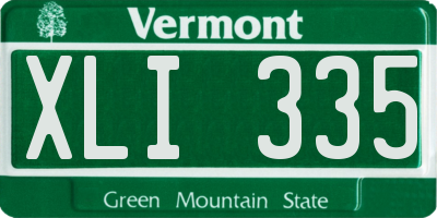 VT license plate XLI335