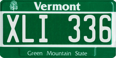 VT license plate XLI336