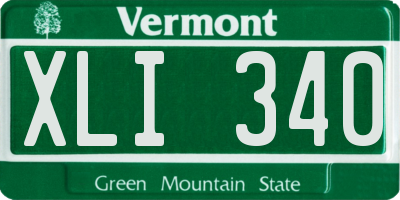 VT license plate XLI340