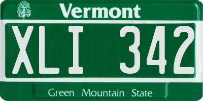 VT license plate XLI342
