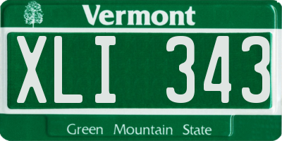 VT license plate XLI343