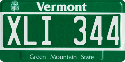VT license plate XLI344