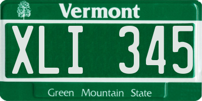 VT license plate XLI345
