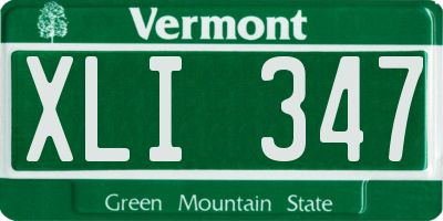 VT license plate XLI347
