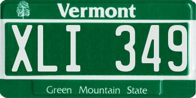 VT license plate XLI349