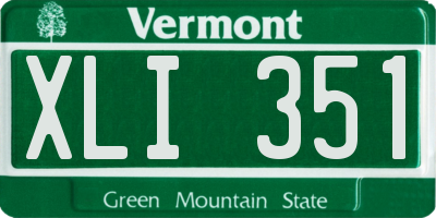 VT license plate XLI351