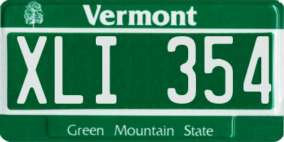 VT license plate XLI354