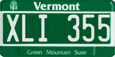 VT license plate XLI355